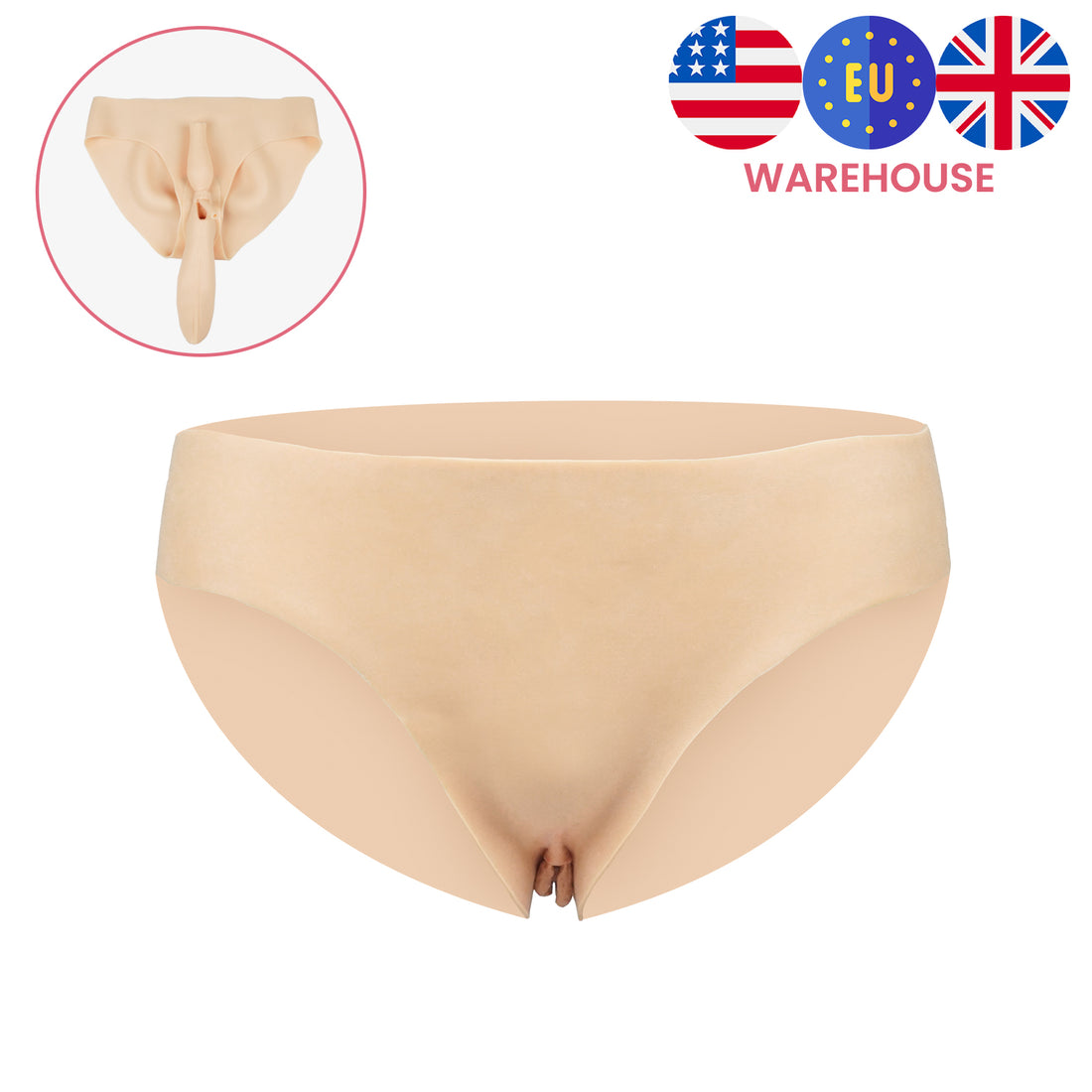 Fake Vagina Silicone Briefs Panties for Crossdresser