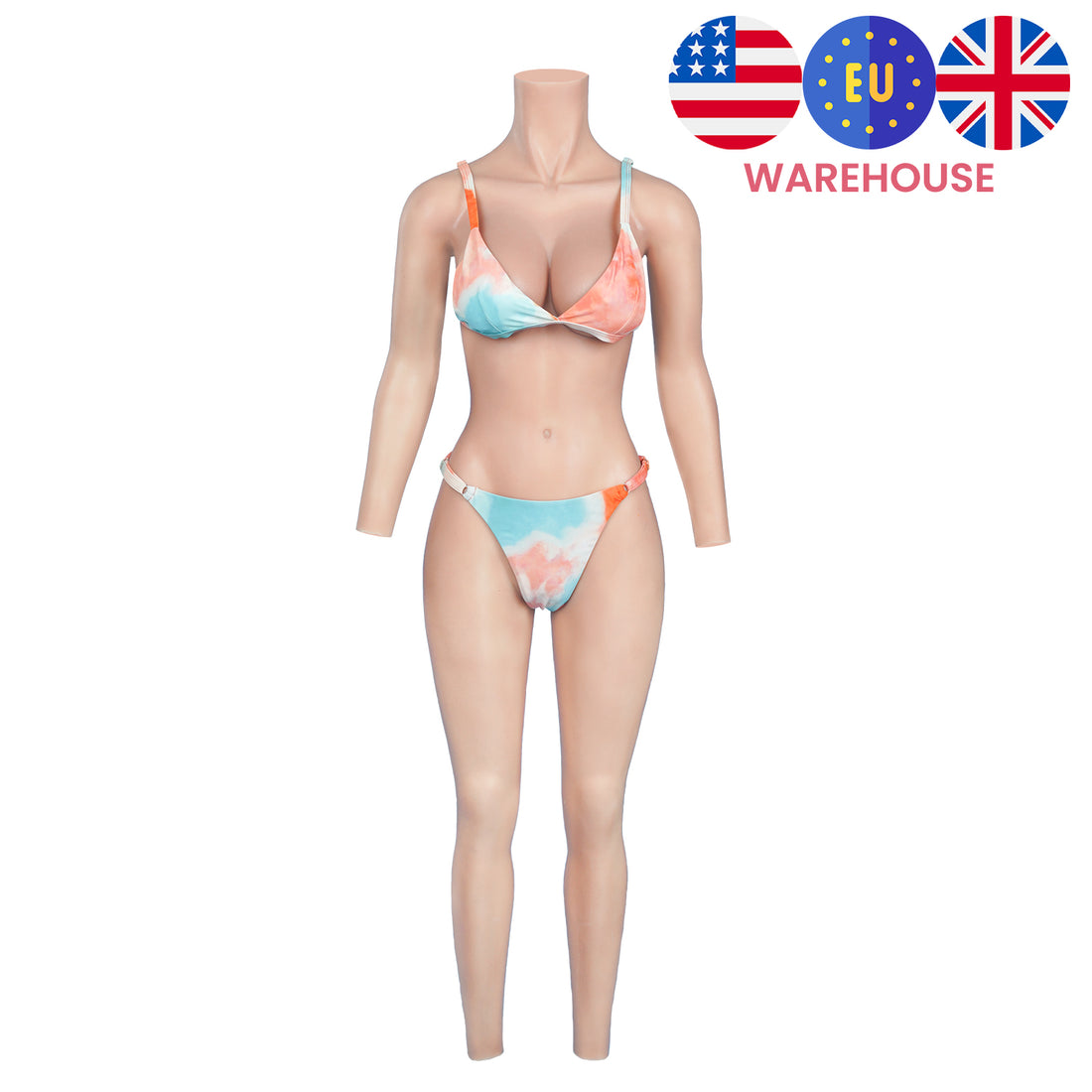 C Cup Silicone Bodysuit with Sleeves for Crossdresser