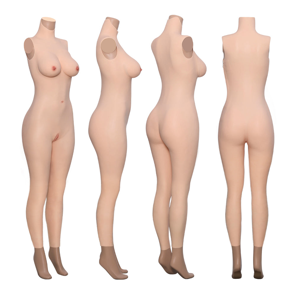 D Cup Ankle-length Bodysuit 4G for Crossdresser