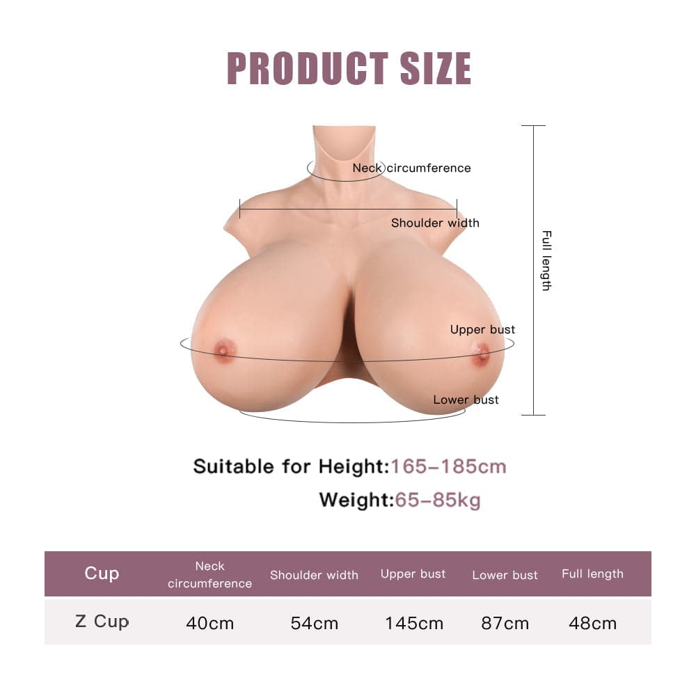 Z Cup Silicone Huge Boobs Breastplate for Crossdresser