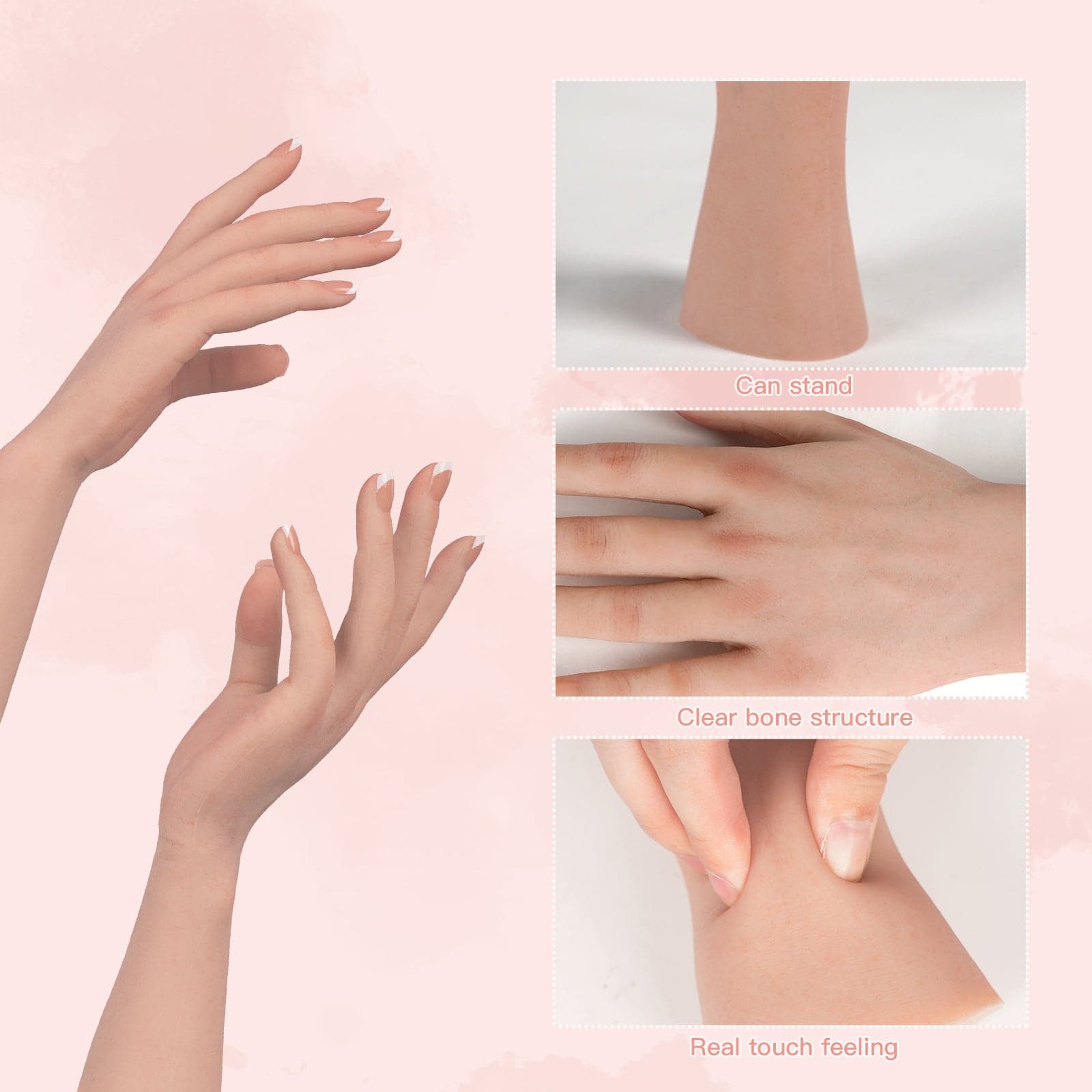 Silicone Female Mannequin Life Size Hand as Sketch Nail Art Practice Jewelry Watch Display for Crossdresser