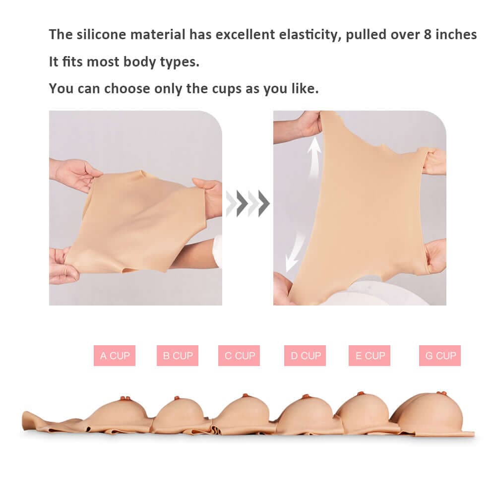 B-G Cup Flat Collar Breast Forms 4G for Crossdresser