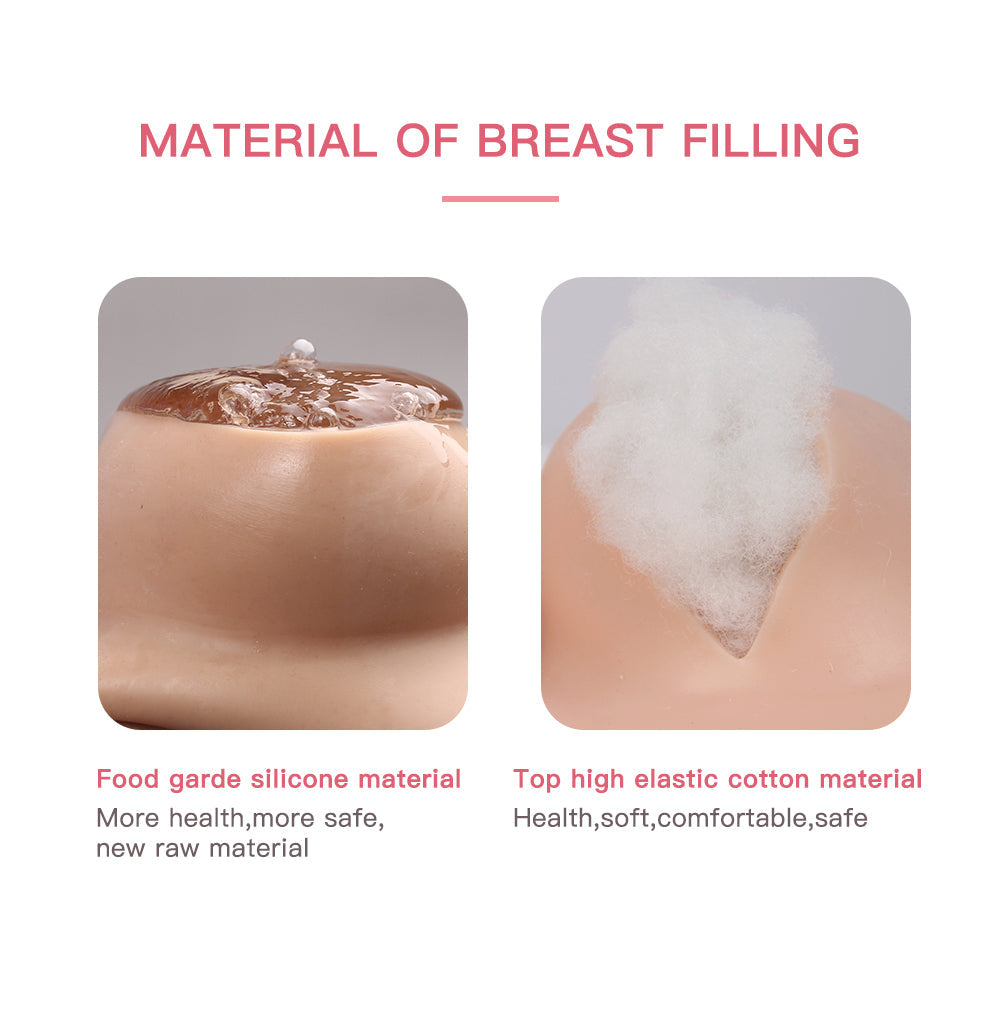GOUTUI Breast Moulds Silicone Filled D Cup Realistic Skin Natural
