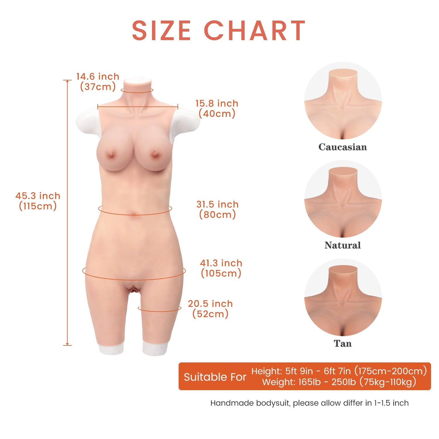 Plus Size D Cup Silicone Bodysuit