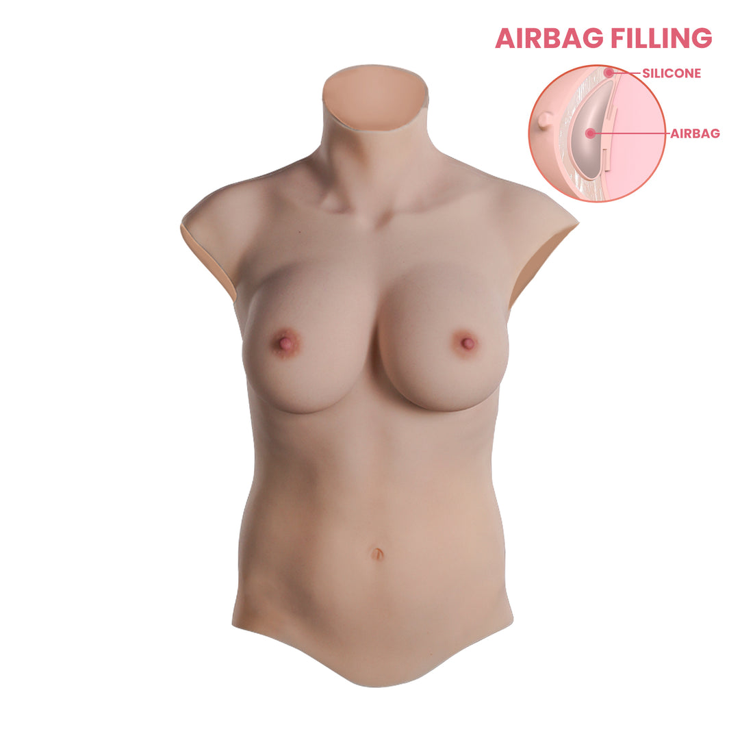 C-E Cup Long Breast Forms Airbag & Silicone Fill 8G for Crossdresser